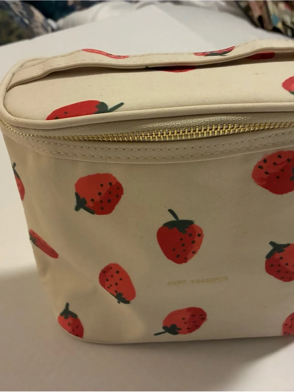 kate spade Cream Cosmetic Pouch with Strawberry Print